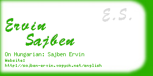 ervin sajben business card